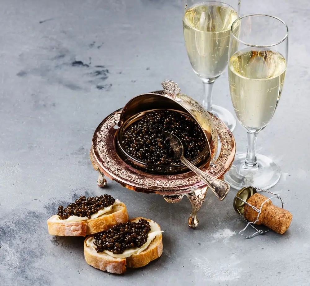 caviar with champagne