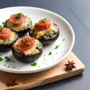 Iberico Ham and Spinach Stuffed Portobello Mushrooms