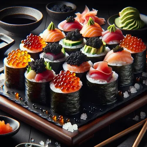beluga caviar sushi delight