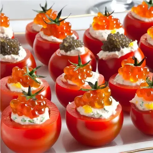 caviar stuffed cherry tomatoes