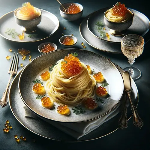 ossetra caviar with pasta