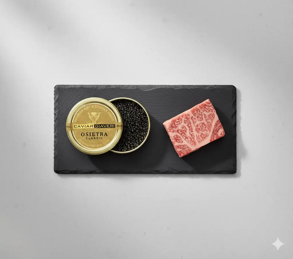 The Gourmet Trial: 1 x 6oz Wagyu Japanese Steak + 30g Giaveri Osetra Caviar