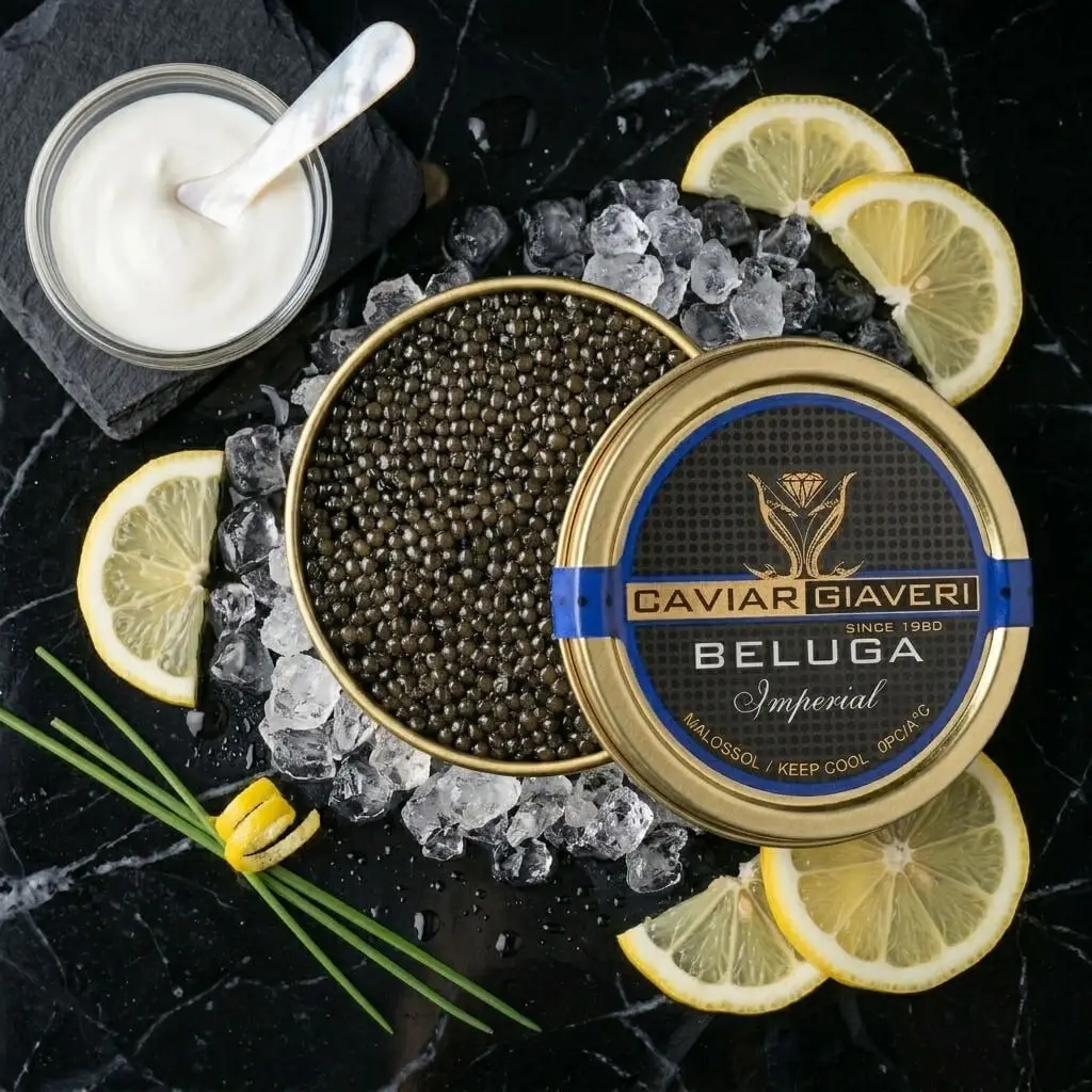 Imperial Beluga Sturgeon Caviar, Giaveri Italy