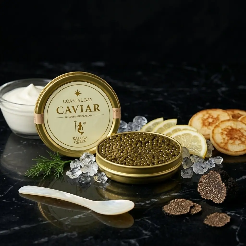 Golden Imperial Kaluga Sturgeon Caviar, Kaluga Queen