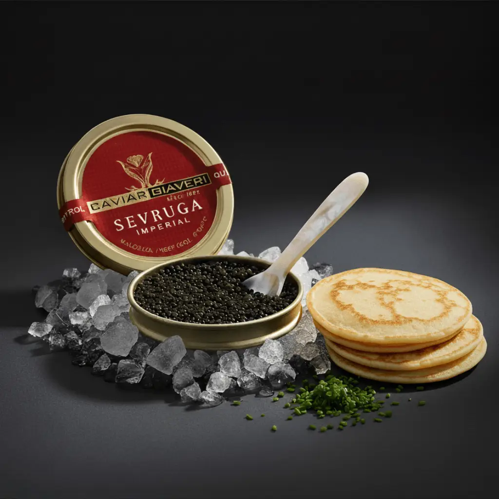 Imperial Sevruga Sturgeon Caviar, Giaveri Italy