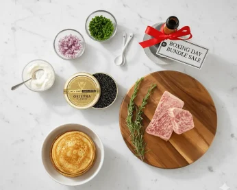 The Perfect Pairing: 1 x 6oz Wagyu Japanese Steaks + 50g Giaveri Osetra Caviar